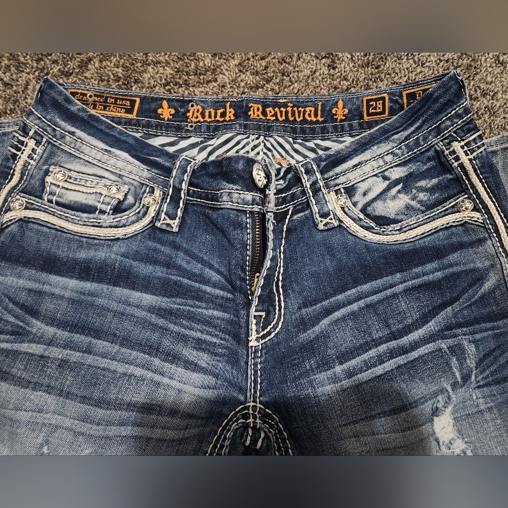 Rock Revival Dark Blue Denim Jean Capri Pants